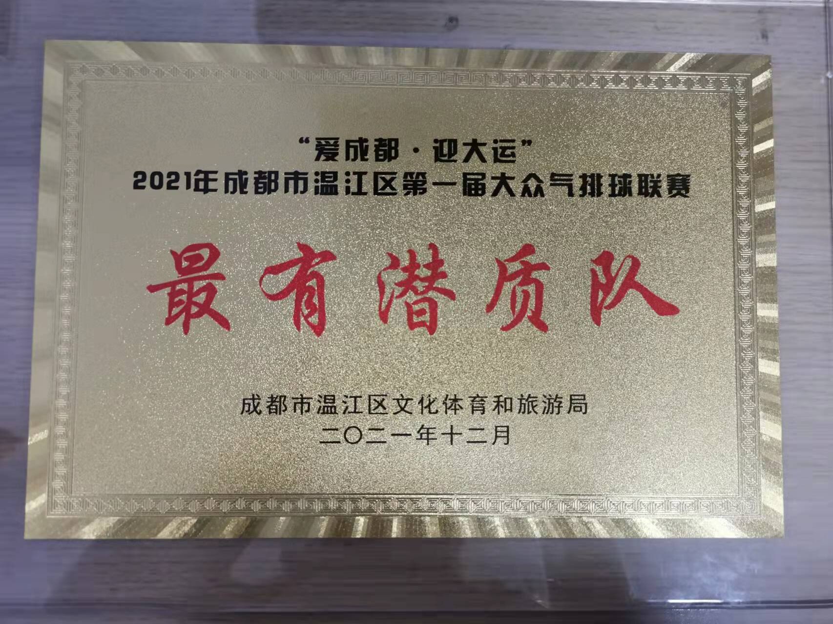 “爱成都.迎大运“2021年成都市温江区第一届大众气排球联赛最有潜质队.jpg